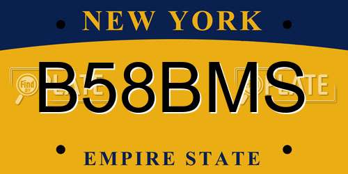 B58BMS New York License Plate