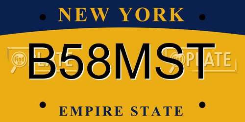 B58MST New York License Plate