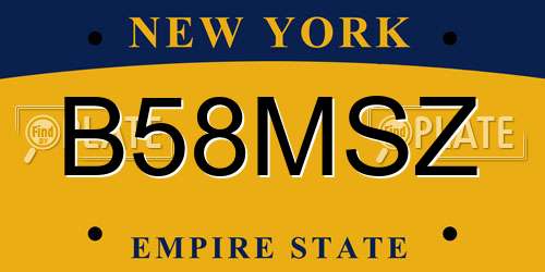 B58MSZ New York License Plate
