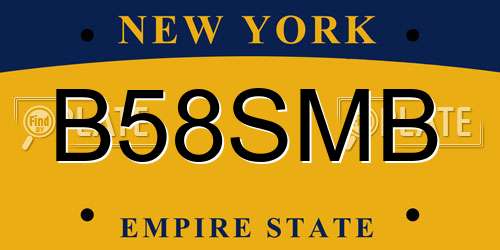 B58SMB New York License Plate
