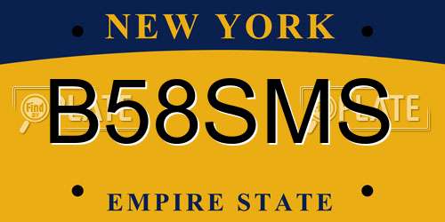 B58SMS New York License Plate