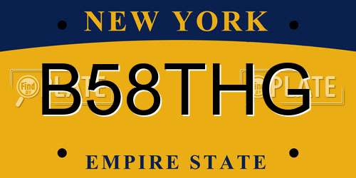 B58THG New York License Plate