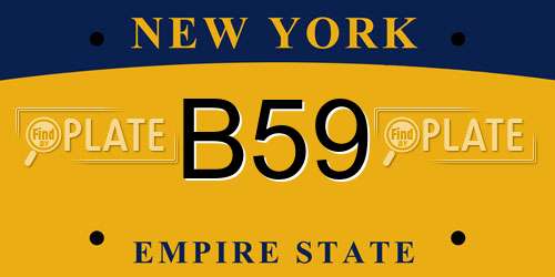 B59 New York License Plate