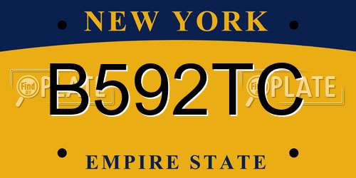 B592TC New York License Plate