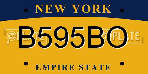 B595BO New York License Plate