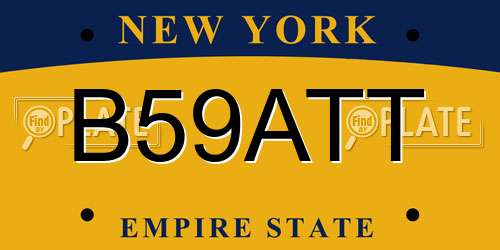 B59ATT New York License Plate