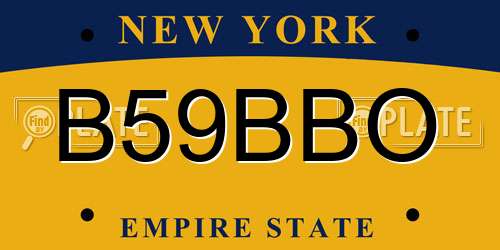 B59BBO New York License Plate