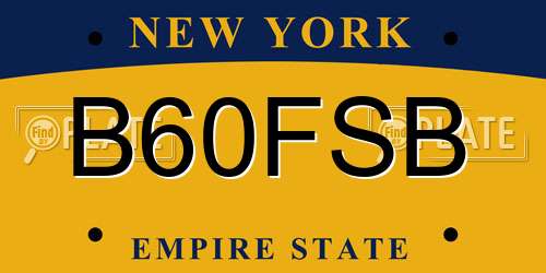 B60FSB New York License Plate