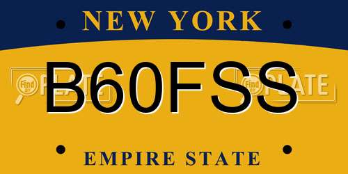 B60FSS New York License Plate