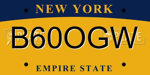 B60OGW New York License Plate
