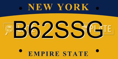 B62SSG New York License Plate