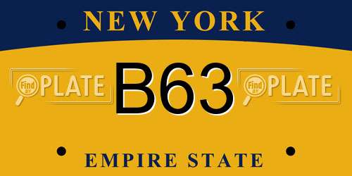B63 New York License Plate