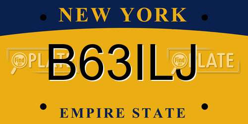 B63ILJ New York License Plate