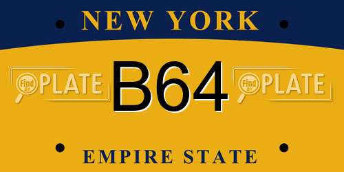 B64 New York License Plate