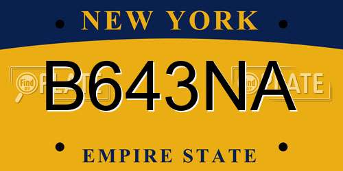 B643NA New York License Plate