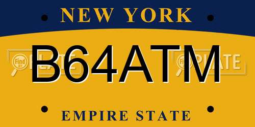 B64ATM New York License Plate