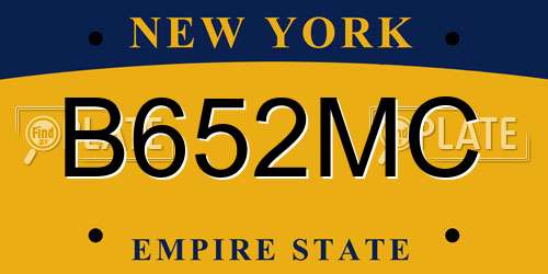 B652MC New York License Plate