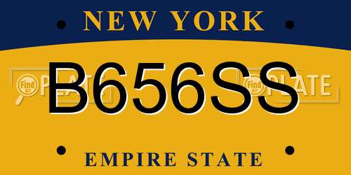B656SS New York License Plate