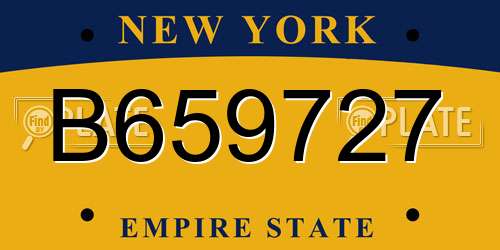 B659727 New York License Plate