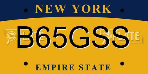 B65GSS New York License Plate
