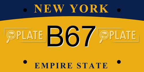 B67 New York License Plate