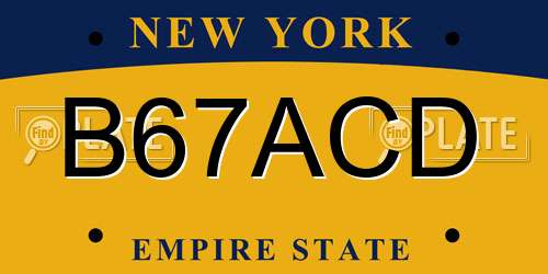B67ACD New York License Plate