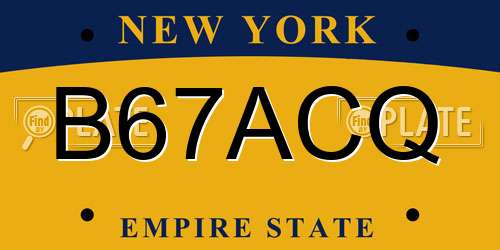B67ACQ New York License Plate