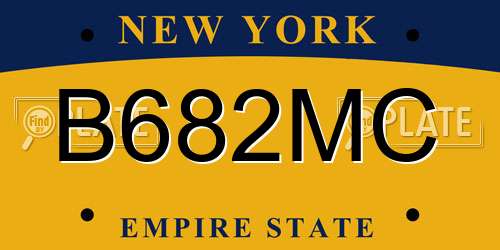 B682MC New York License Plate