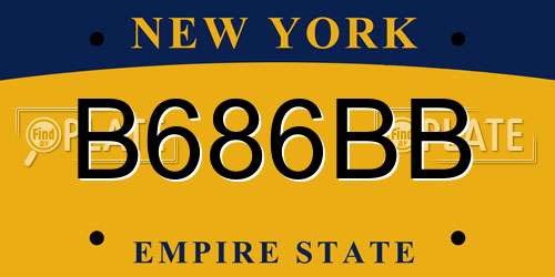 B686BB New York License Plate
