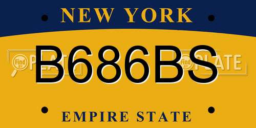 B686BS New York License Plate