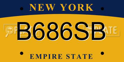 B686SB New York License Plate