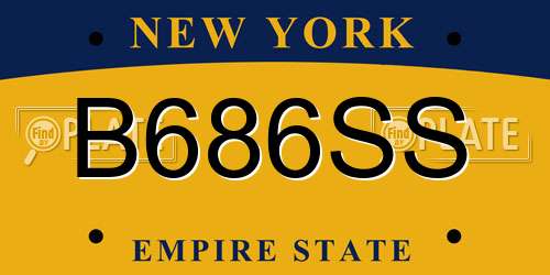 B686SS New York License Plate