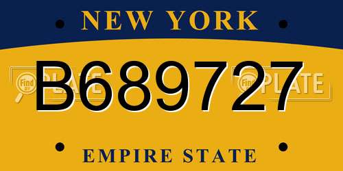 B689727 New York License Plate