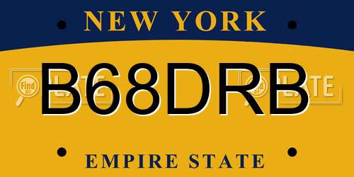 B68DRB New York License Plate