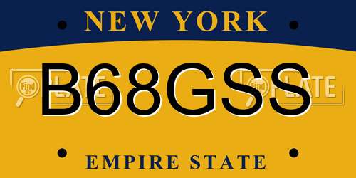 B68GSS New York License Plate