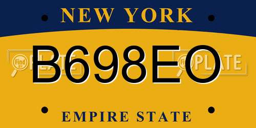 B698EO New York License Plate