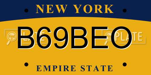 B69BEO New York License Plate
