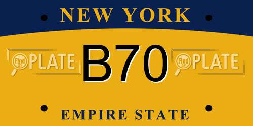 B70 New York License Plate