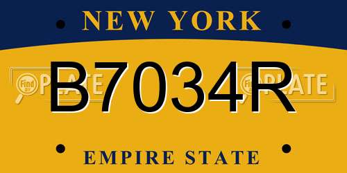 B7034R New York License Plate