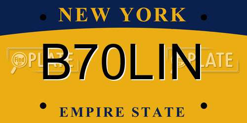 B70LIN New York License Plate
