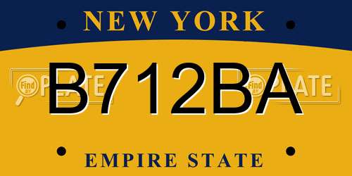 B712BA New York License Plate