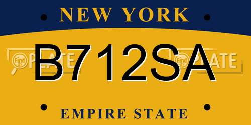 B712SA New York License Plate