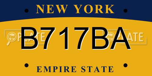 B717BA New York License Plate