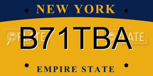 B71TBA New York License Plate