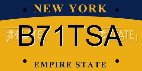 B71TSA New York License Plate