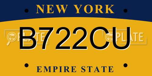 B722CU New York License Plate