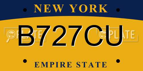 B727CU New York License Plate