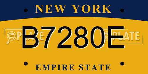 B7280E New York License Plate