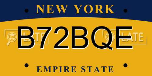 B72BQE New York License Plate