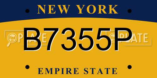 B7355P New York License Plate